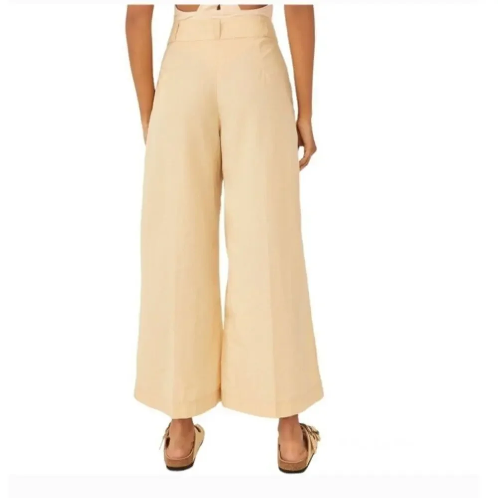Free People Menorca Cropped Solid Poplin Pants
